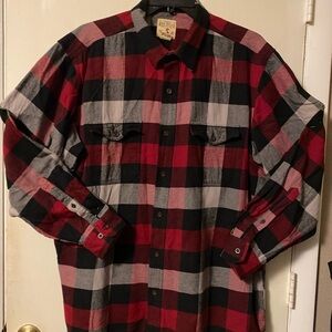Levi's Red and Black Casual Button Down Shirt